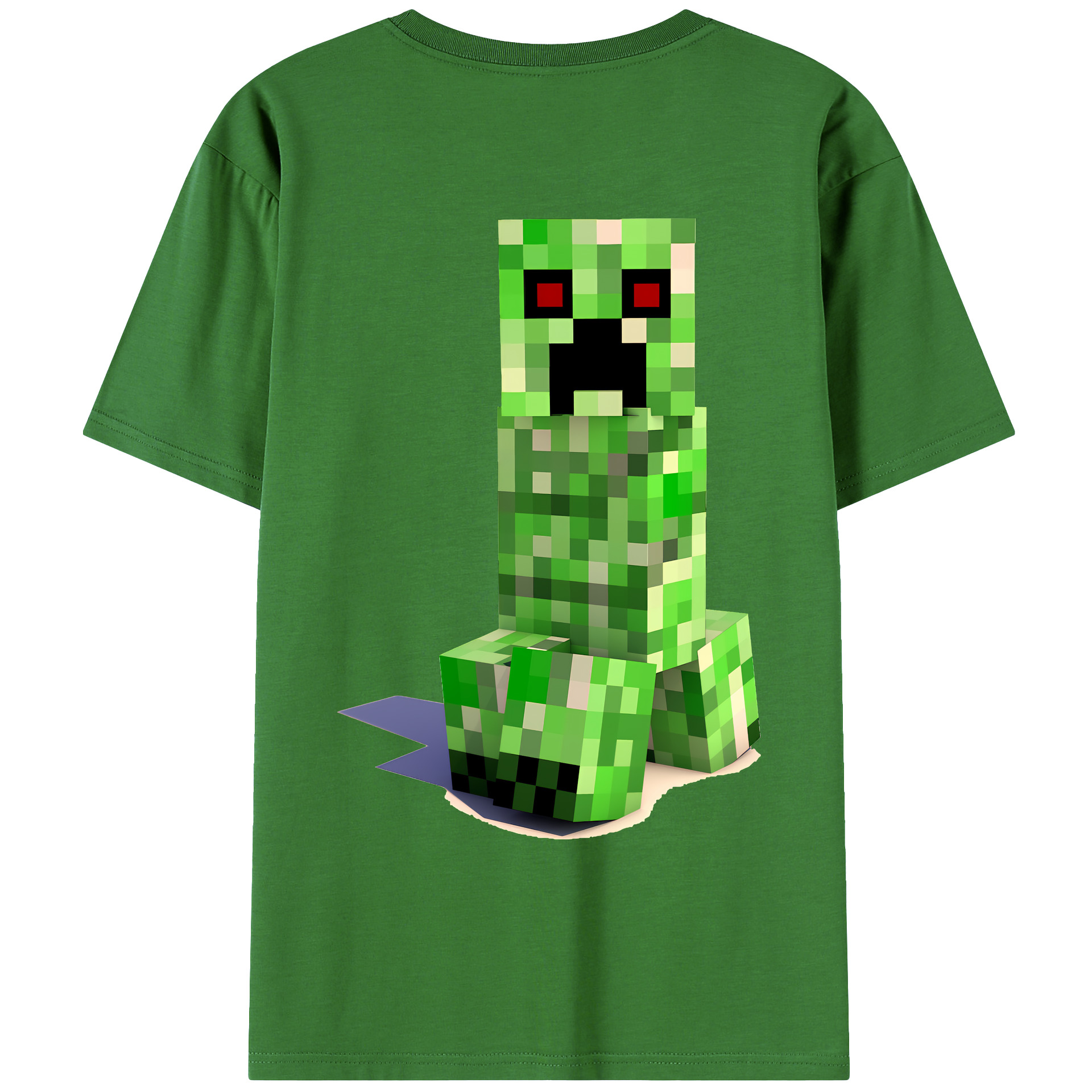 （画像用） マインクラフト ブロックの世界 Minecraft MC Block world レディース半袖Tシャツ(バックプリント)